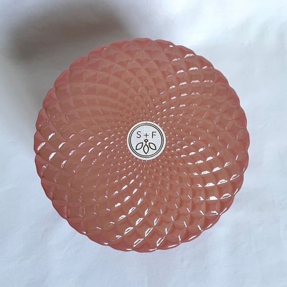 Sand + Fog 10oz TIDES OF THE MOON 2 Wick Molded Glass Candle Jar with Lid Pink - Picture 2 of 8